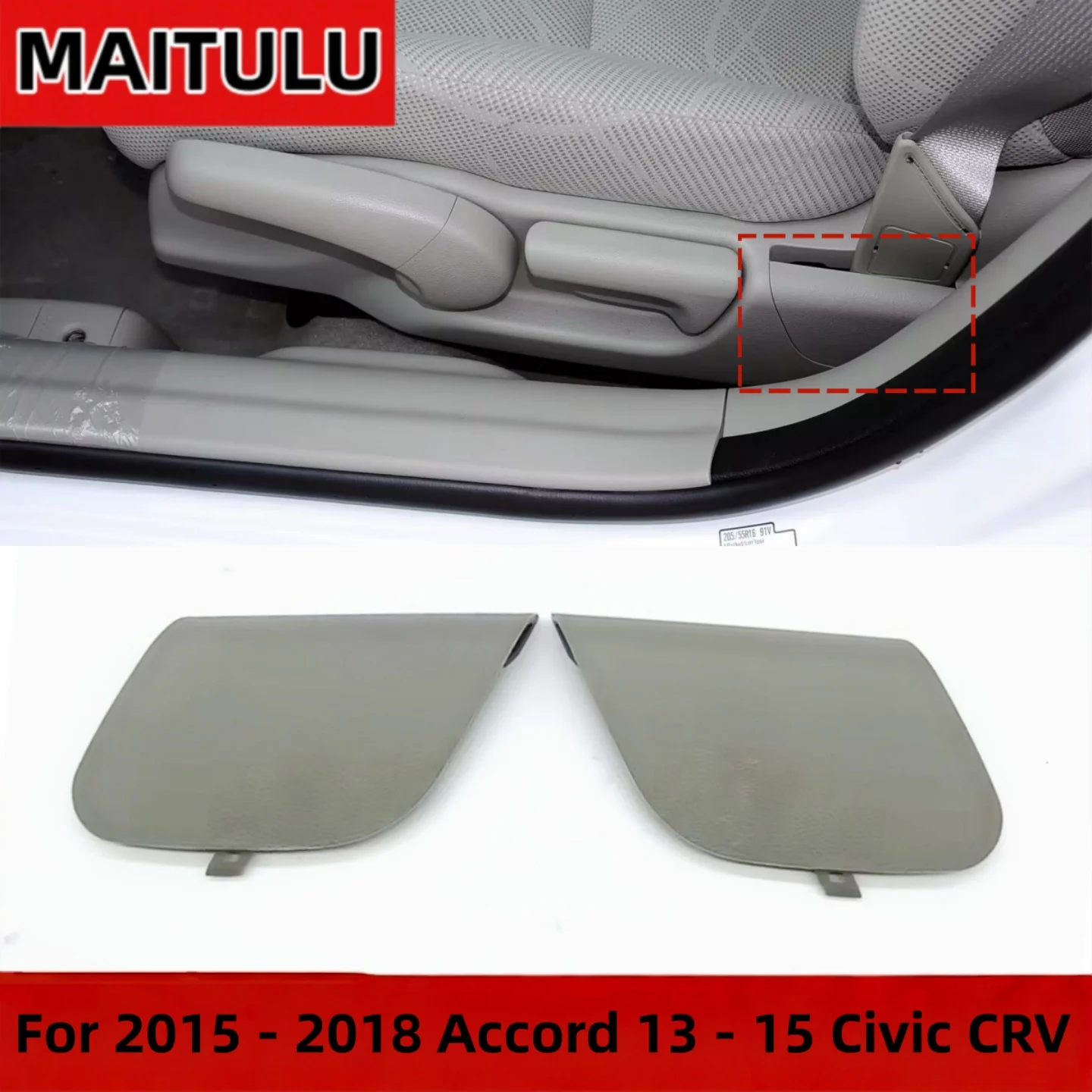 Front Driver Side Seat Trim Cover For 2015 - 2018 Accord 13 - 15 Civic CRV Manual Seat Outer Guard Panel Parts Screw Cover