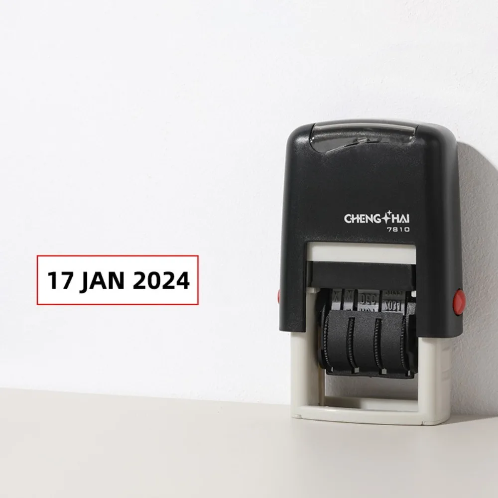 

Automatic Ink Return Date Stamps English Version Smooth Running Self-Inking Stamps Handle Account Adjustable Date Wheel Stamp