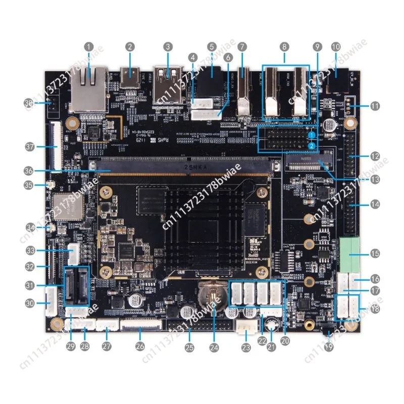 2026 ODM Customizable Development Board Interfaces MIPI EDP CAN RS232 GPIO USB M.2 SATA RK3588 AI with Mali-G610 GPU