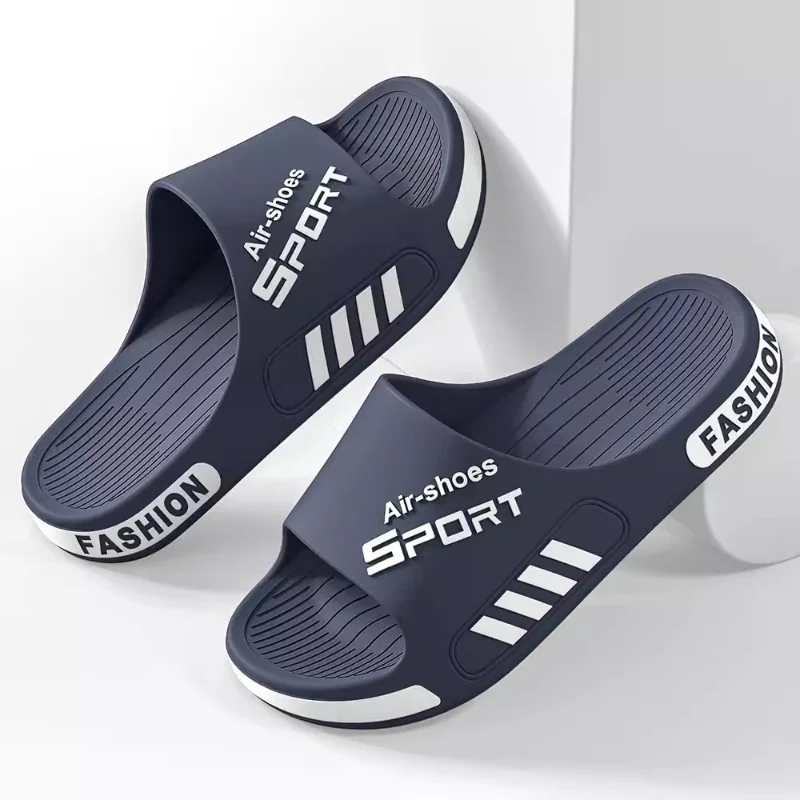 Fashion Men's Slippers PVC Soft Sole Non-slip Slides Casual Outdoor Beach Flip Flops Home Bathroom Couples Slippers New Sandal