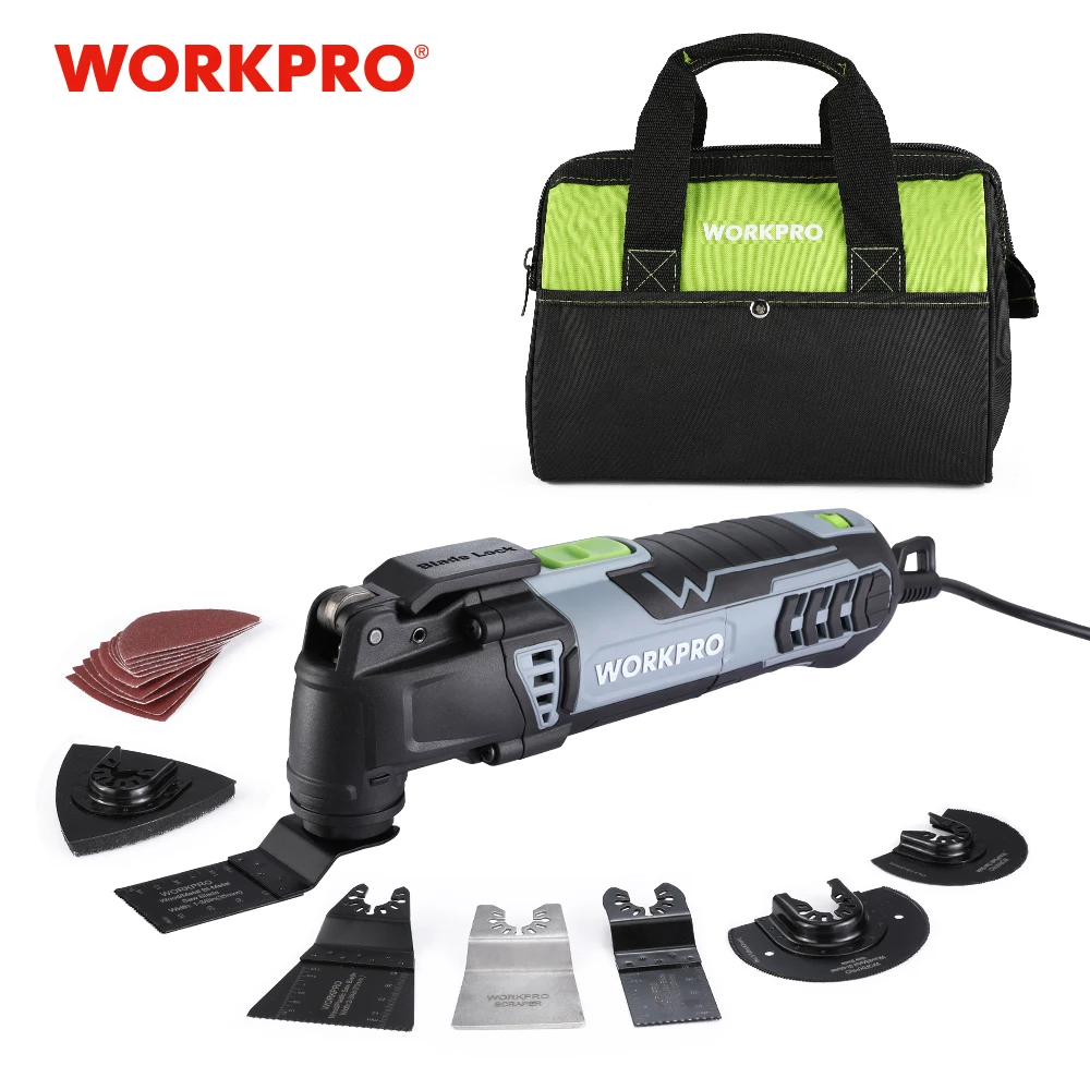 WORKPRO 300W Dao Động Nhìn Thấy Bộ Dụng Cụ Sửa Chữa Đa Năng Cho Gỗ Làm Việc Với Nhanh Chóng-Thay Đổi Lưỡi Dao 6 Biến Tốc Độ điện Nhìn Thấy