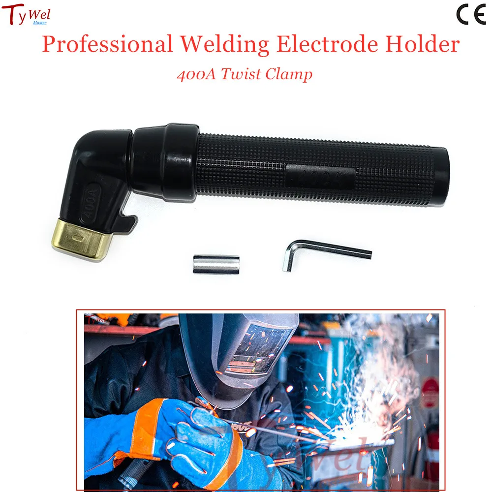 Professional 400A Twist Welding Electrode Holder 1.6-6.4mm Electrodes Clamp Forged Copper Tooth EN 60974-11 CE Welder Clamp