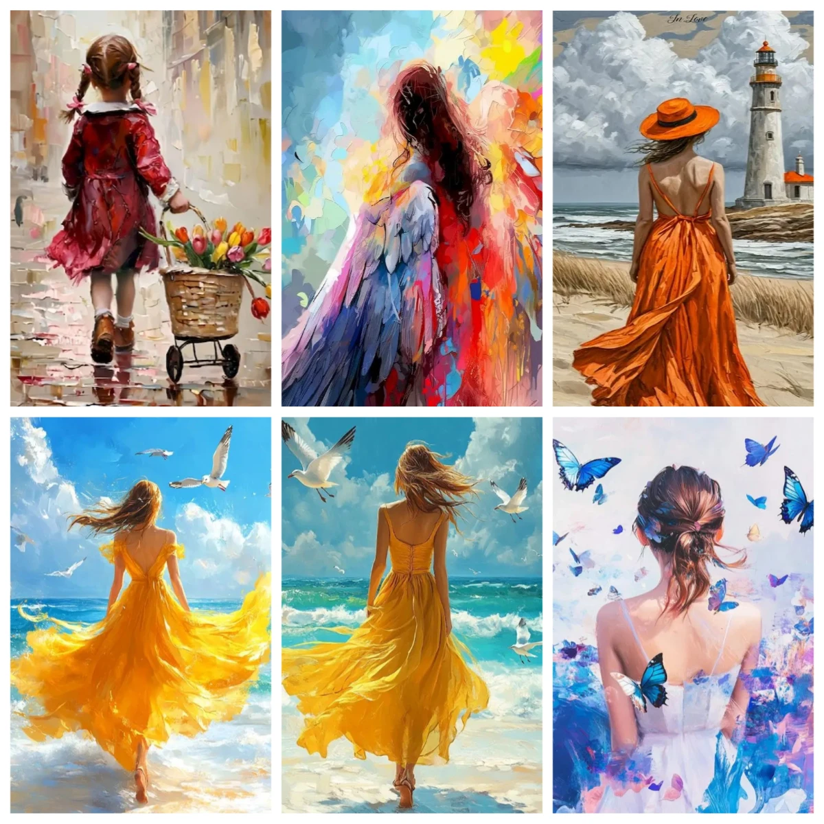 

Набор для рисования по номерам: Девушка, Декор для дома, Картина по номерам, Рисование по холсту, Ручная роспись, Подарок своими руками