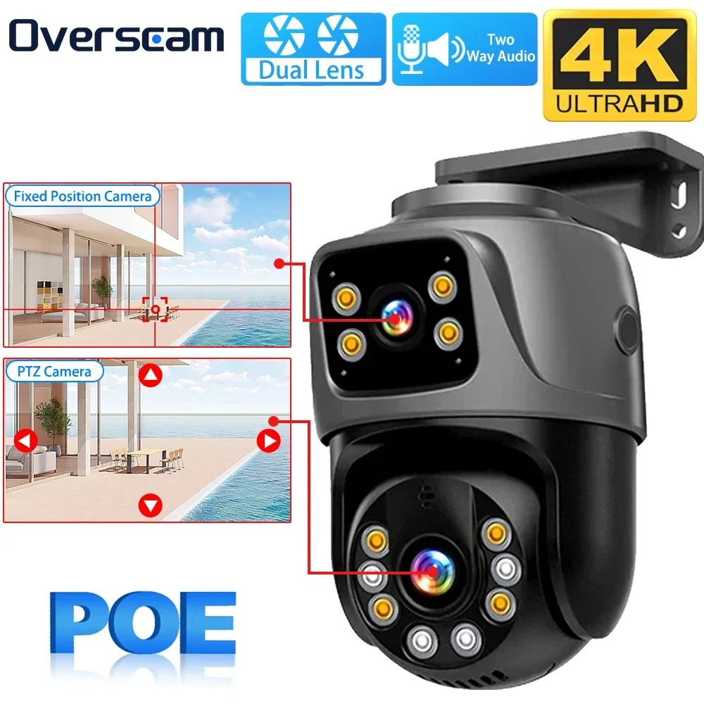 

Dual Lens 4K 8MP PTZ POE IP Camera Two-Way Audio Outdoor Home Security Surveillance Camera CCTV Surveillance Cameras iCSee XMEye