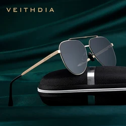 VEITHDIA Men Pilot Nylon Sunglasses Sport Polarized UV400 Lens Outdoor Driving Eyewear Stainless Steel Sun Glasses For Male 8256
