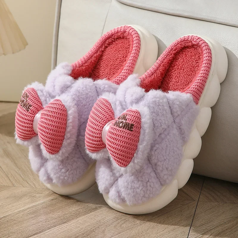 Winter Slippers For Women Warm Shoes Sweet Fairy Tale Snow White Cartoon Butterfly In Door Soft Comfortable Princess