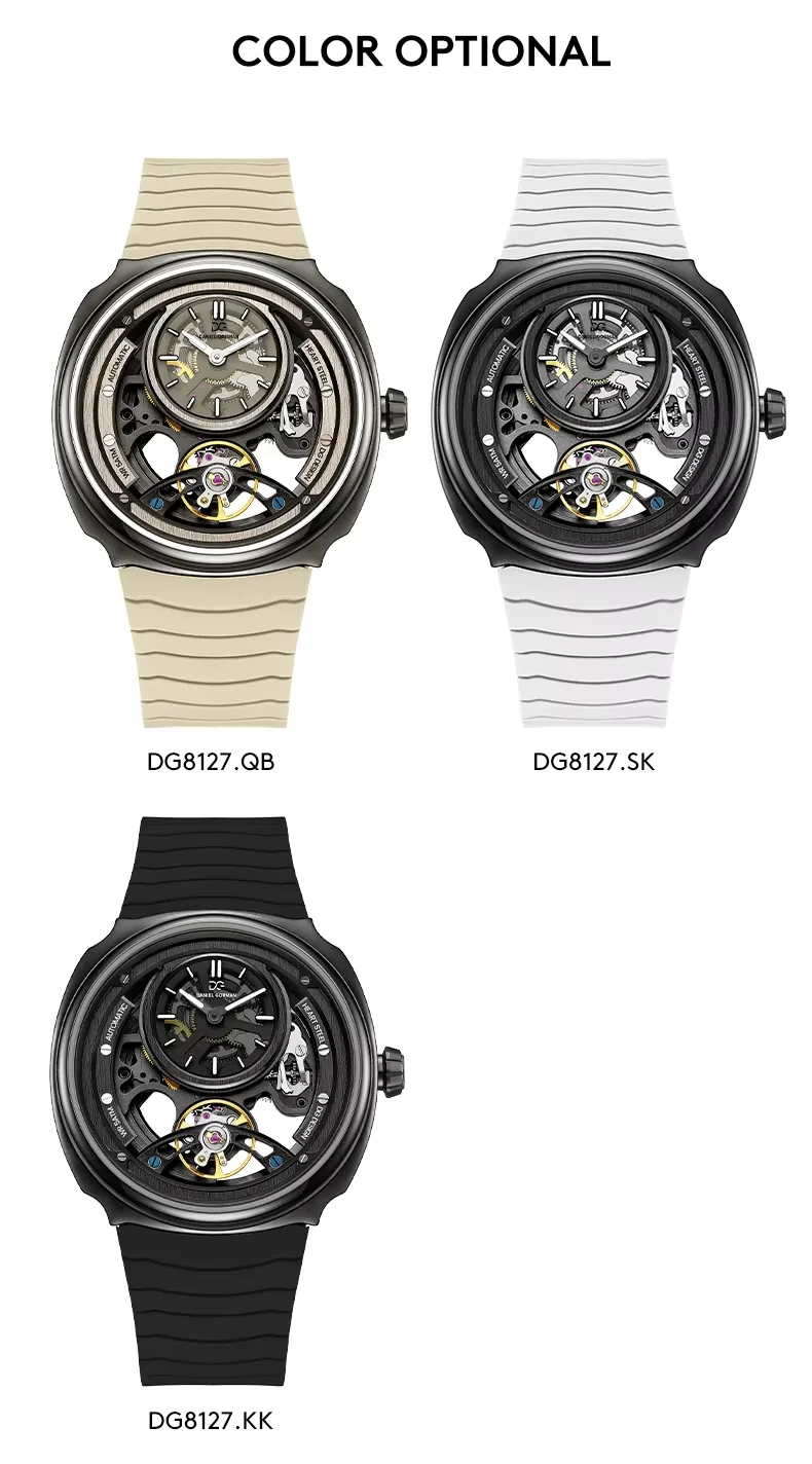 Echte Gorman Uhr DG8127 Edelstahlgehäuse Automatisches Mechanisches Uhrwerk 50m Wasserdicht Luxusuhren für Paare QC AAAA