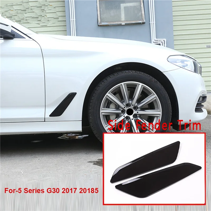 Car Black Side Fender Trim Vents Decorative Cover Trim For-BMW 5 Series G30 2017