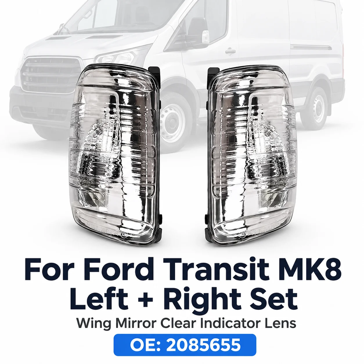 LED Wing Mirror Indicator Turn Signal Light RH + LH Passenger Driver Side For Ford Transit MK8 2014-2021 1847388 1847387