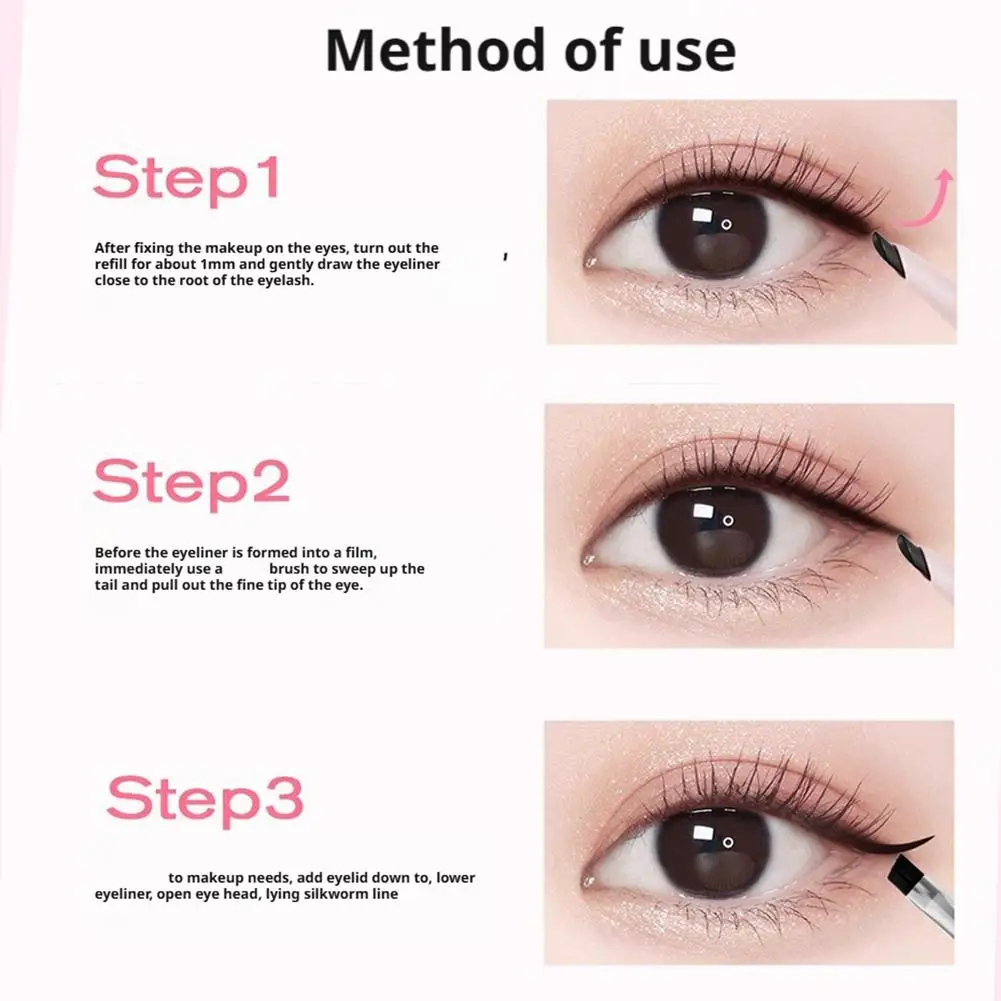 ปากกาอายไลเนอร์ 2 in 1 แบบละเอียดพิเศษ แห้งเร็ว ติดทนนาน สำหรับแต่งตาแบบไล่ไลน์