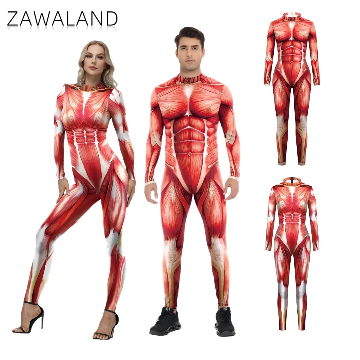 

Human Muscle Cosplay Costume Japanese Anime Annie Leonheart Adult Back Zipper Bodysuit Halloween Allen Man Front Zipper Jumpsuit