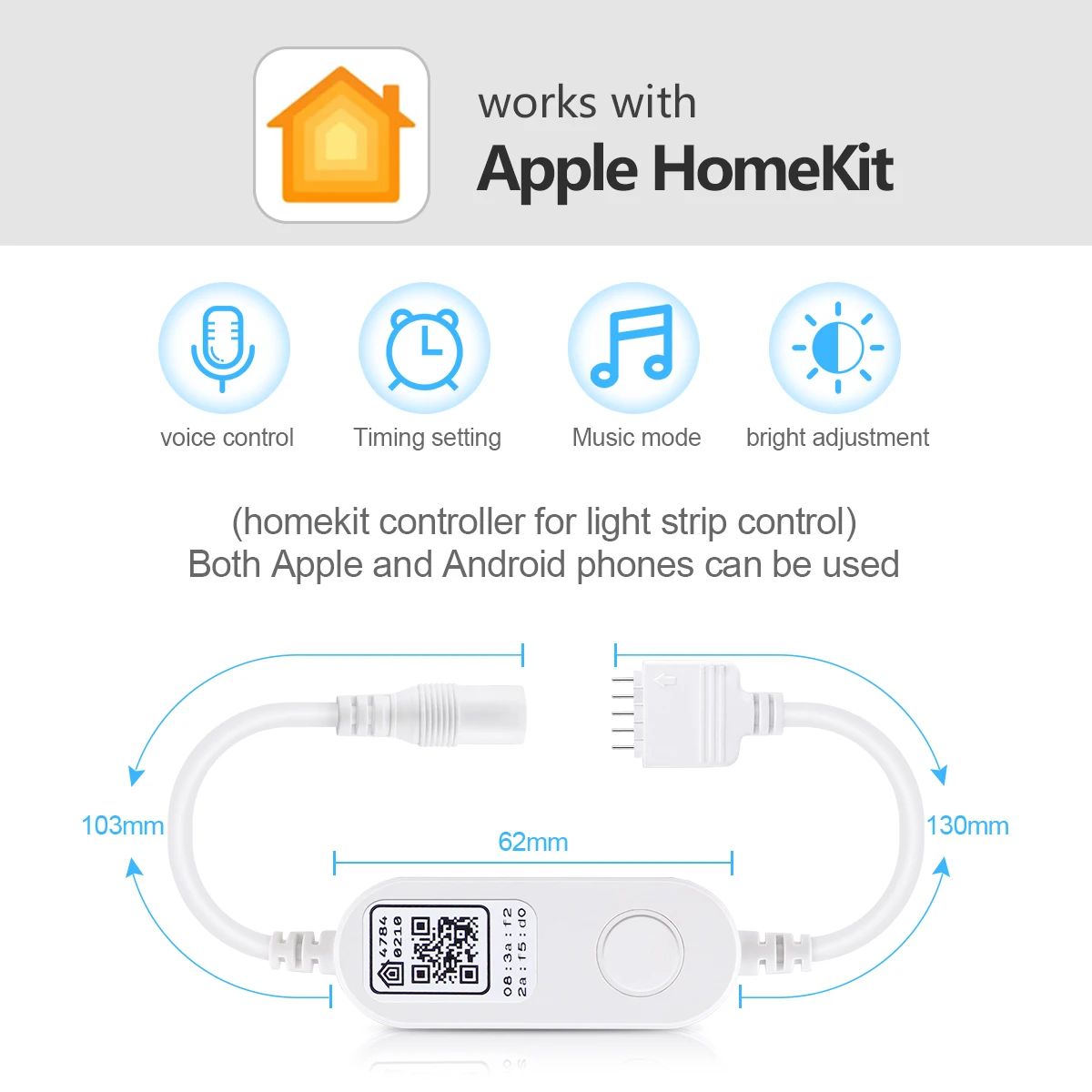 DC 12V WIFI RGBW RGBWW LED Strip Light Controller Apple Homekit Siri Voice / Tuya Smart Life Work with Alexa ,Google Home