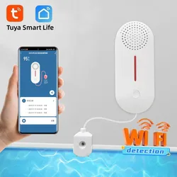 Tuya WiFi Smart Water Leak Sensor Water Overflow Level Detector Security Sound Alarm System Flood Leakage Sensor Remote Monitor