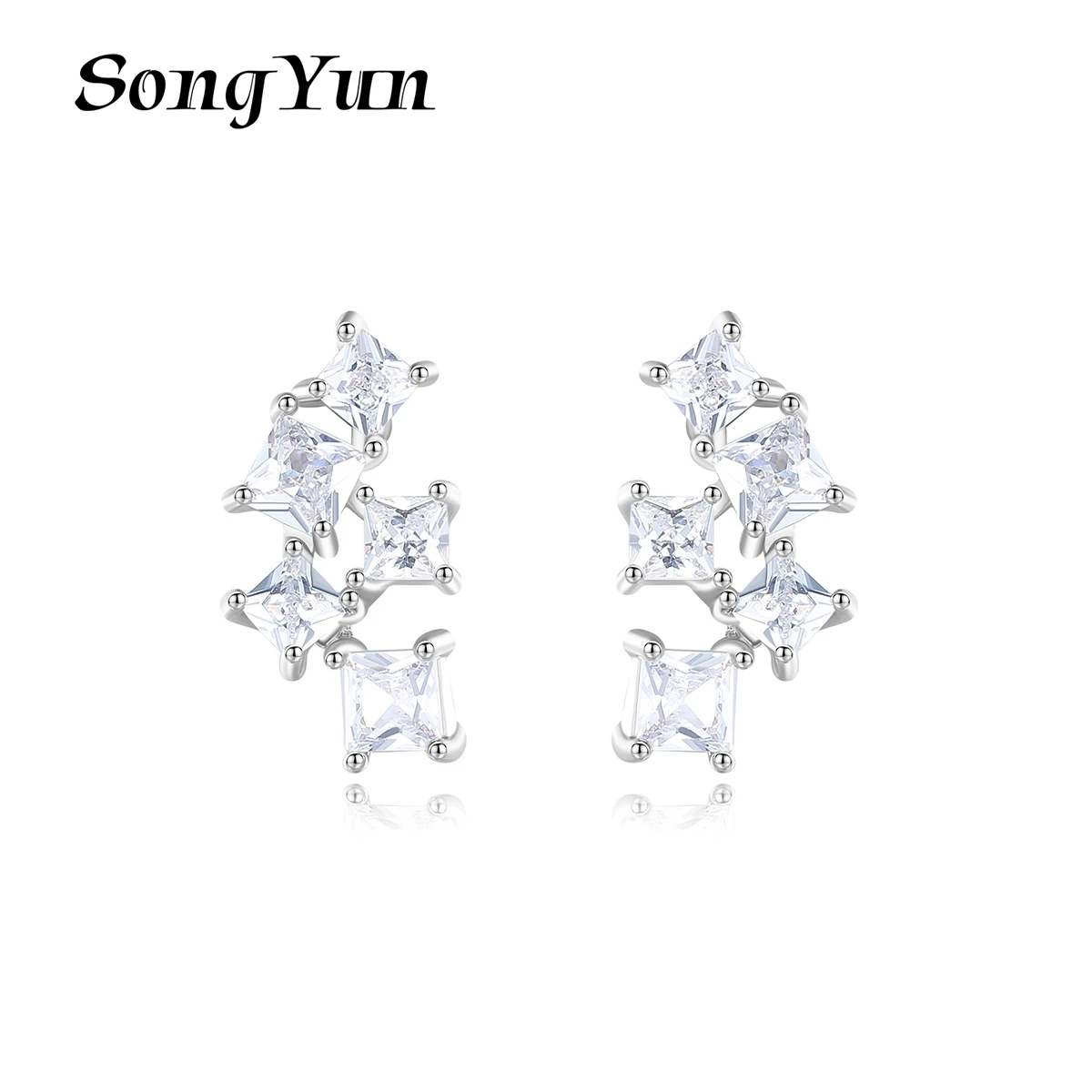 

SongYun Jewelry Manufacturer MHT Fashionable New Daily All-Match Earrings Korean Version Super Flash Small Ear Accessories