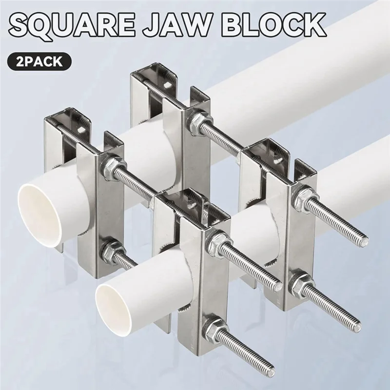 

AC93-Double Antenna Mast Clamp Kit Fortv CB Ham Flag Post V Jaw Block Tomast Clamp Mounting Bracket Holder