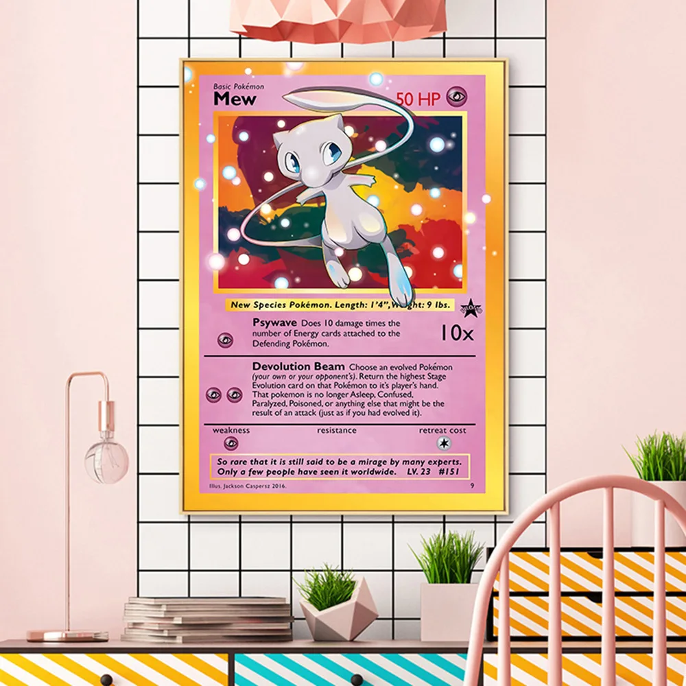 Póster de Pokémon periférico de Anime japonés, decoración de Pikachu, Charizard, arte de pared, pintura de lienzo de acuarela, decoración moderna