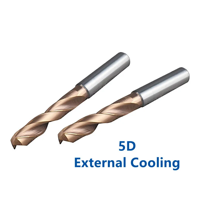 SANAI 5D External Cooling Tungsten Carbide Drill Bit HRC60° CNC Lathe Drilling Tools 3.3mm - 20mm Metalworking Bits