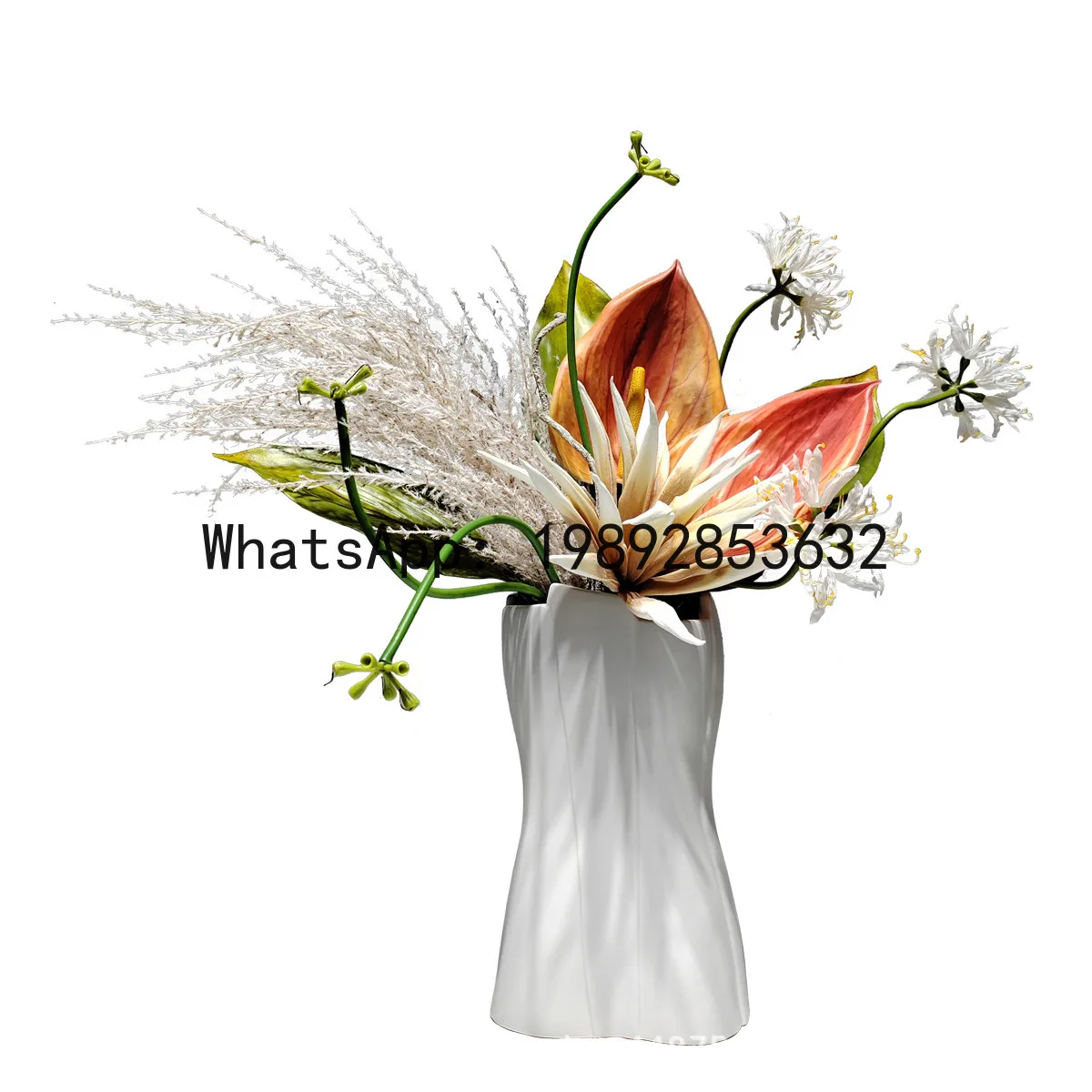 PYJ Modern Simulation Flower Art Props Decoration Living Room Home Soft Decoration Desktop Flower Ornament --2pcs