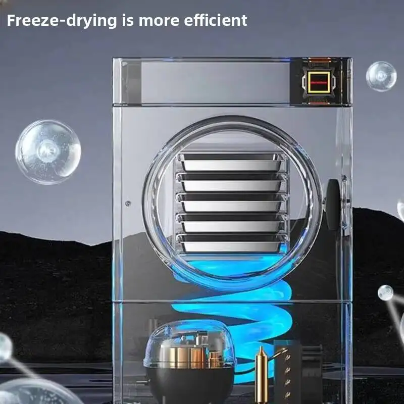 2026 Commercial Vacuum Small Household Fruit Vegetable Meat Medicinal Intelligent Fully Automatic Freeze Dryer