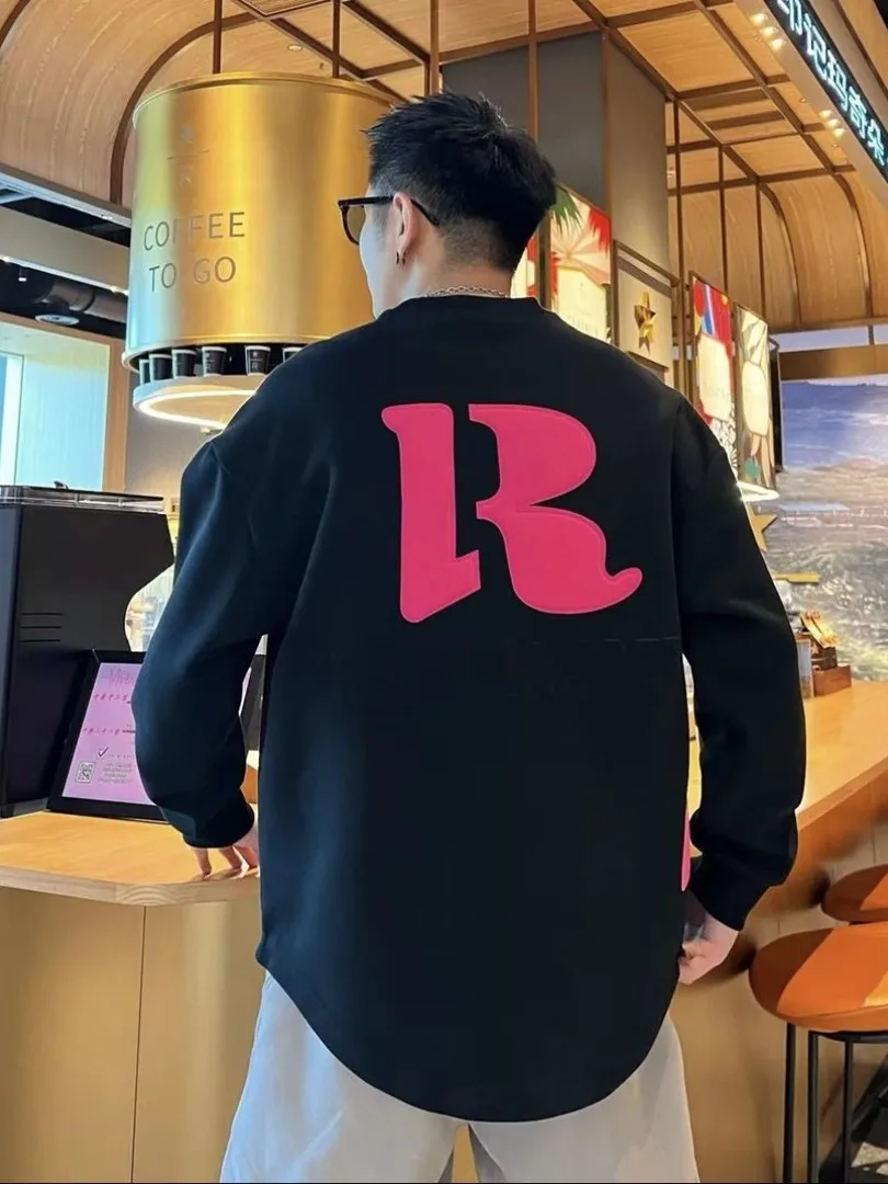 

Свободный крой, длинный рукав, худи, весенняя мода, повседневный, удобный, дышащий свитшот, молодежный, популярный, уличный стиль