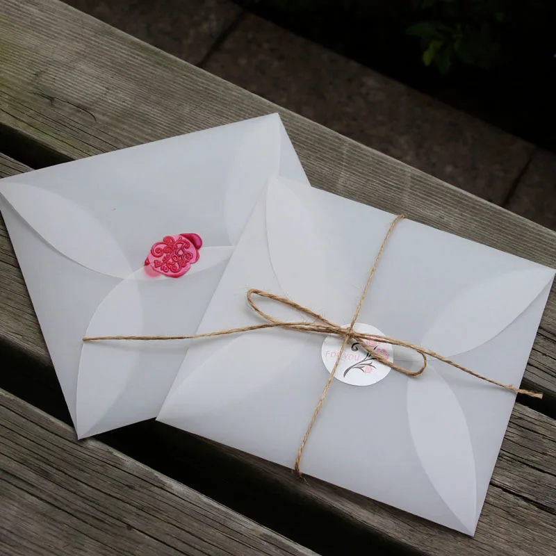 

50pcs 16x16cm Square Translucent White Parchment Paper DIY Invitation Envelope Creative Scarf Packaging Paper for Home Garden