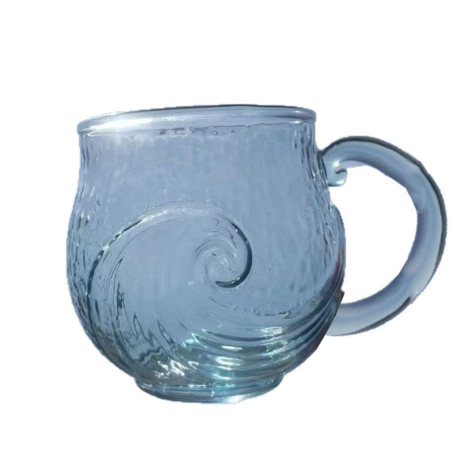 Beach Mug Sea Glass Wave Cup Unique Ocean Themed Coffee Cup Sea Theme Water Tea Cup Coffee Glass Mug for Workplace Travel Bar