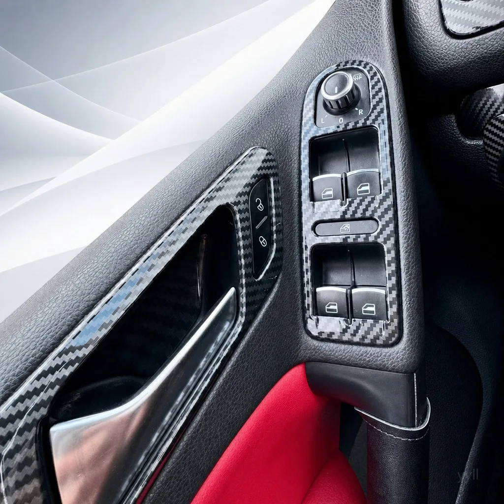 Car Styling For Volkswagen VW Golf 6 2009-2012 MK6 Door Window Lift Control Handle Panel Cover Moulding Trim Auto Accessories