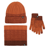 Unisex Beanies Hat Ring Scarf Gloves Set Winter Knitted Thick Warm Women Men Retro Beanie Hat Soft Gloves 3pcs/set Outdoor