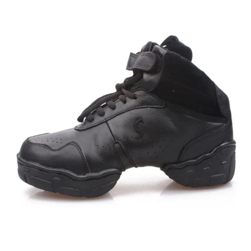 Sports Dance Shoes Genuine Leather Soft Sole Breathable High Top Jazz Salsa Modern Dance Sneakers For Women Man Size 36-45