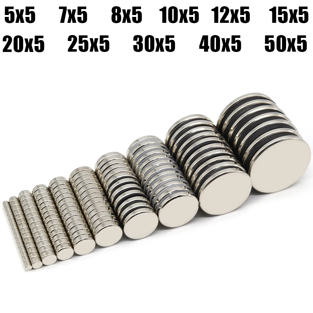 

Strong Round Magnet 5x5/7x5/8x5/10x5/12x5/15x5/20x5/25x5/30x5/40x5mm N35 Magnetic NdFeB Neodymium Powerful Refrigerator Magnet