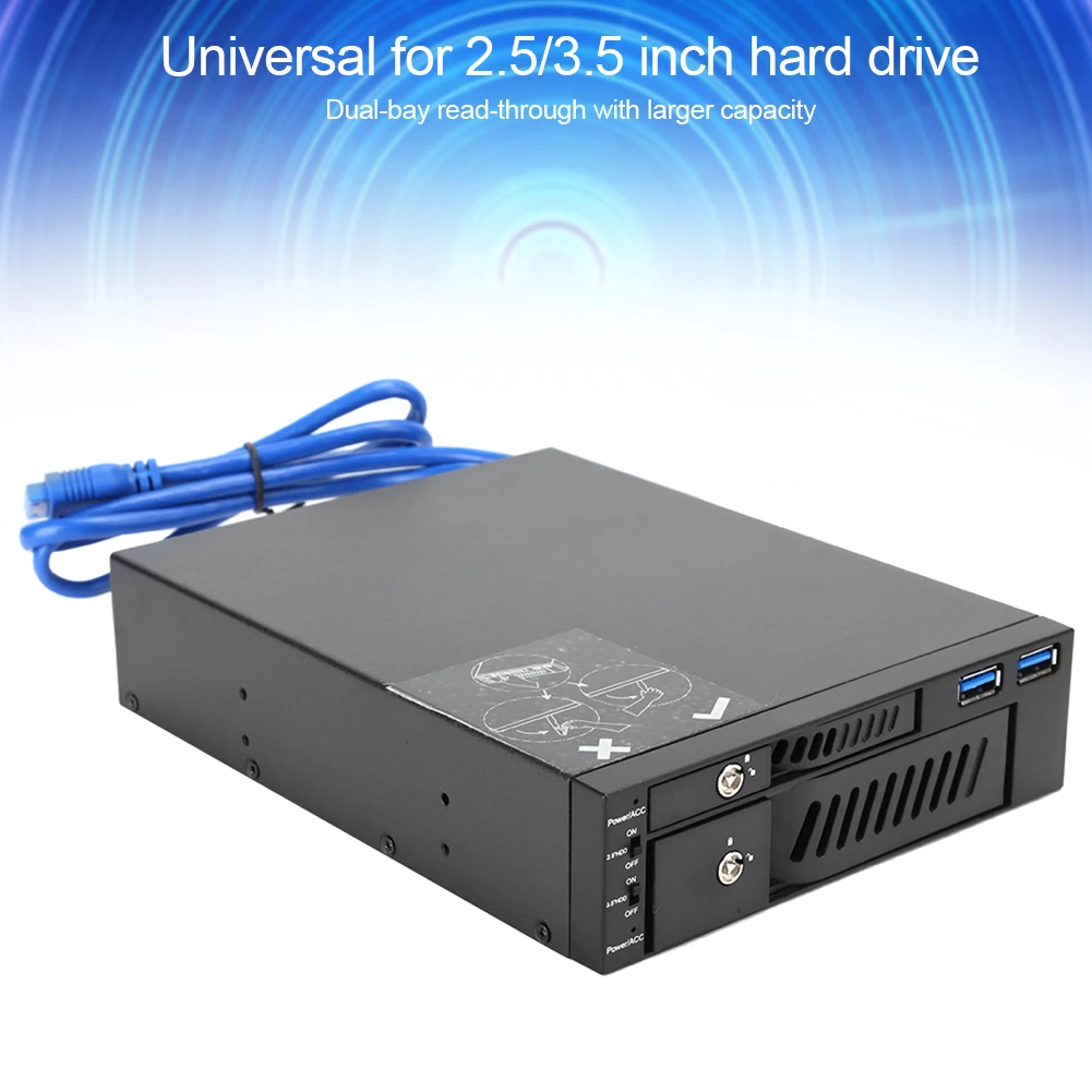 Hard Disk Mobile Rack Case DualDisk Optical Drive Extraction Box 2.5/3.5 Bracket USB MR6203