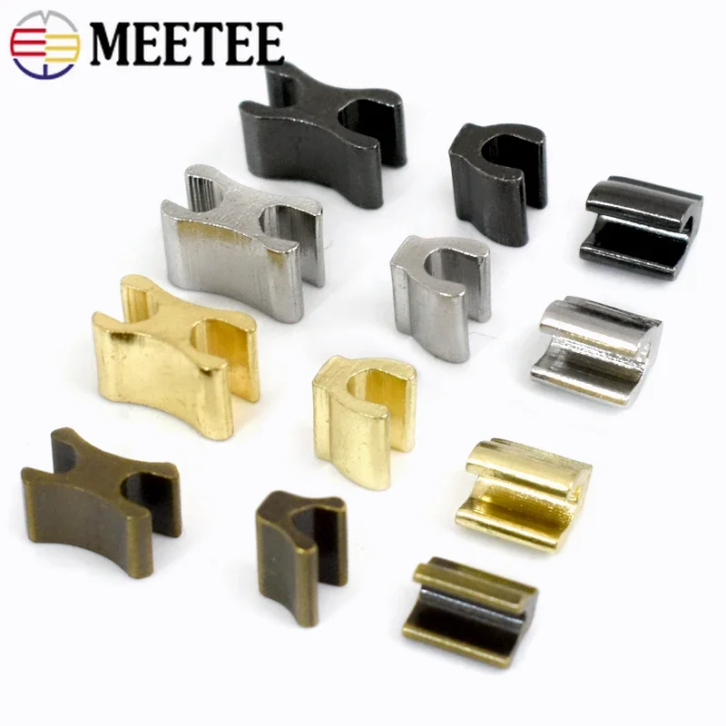 50Pcs Meetee 3# 5# Metal U Stopper Zipper Repair Kit Clothes Zips Tail Clip Non-slip End Lock Tools