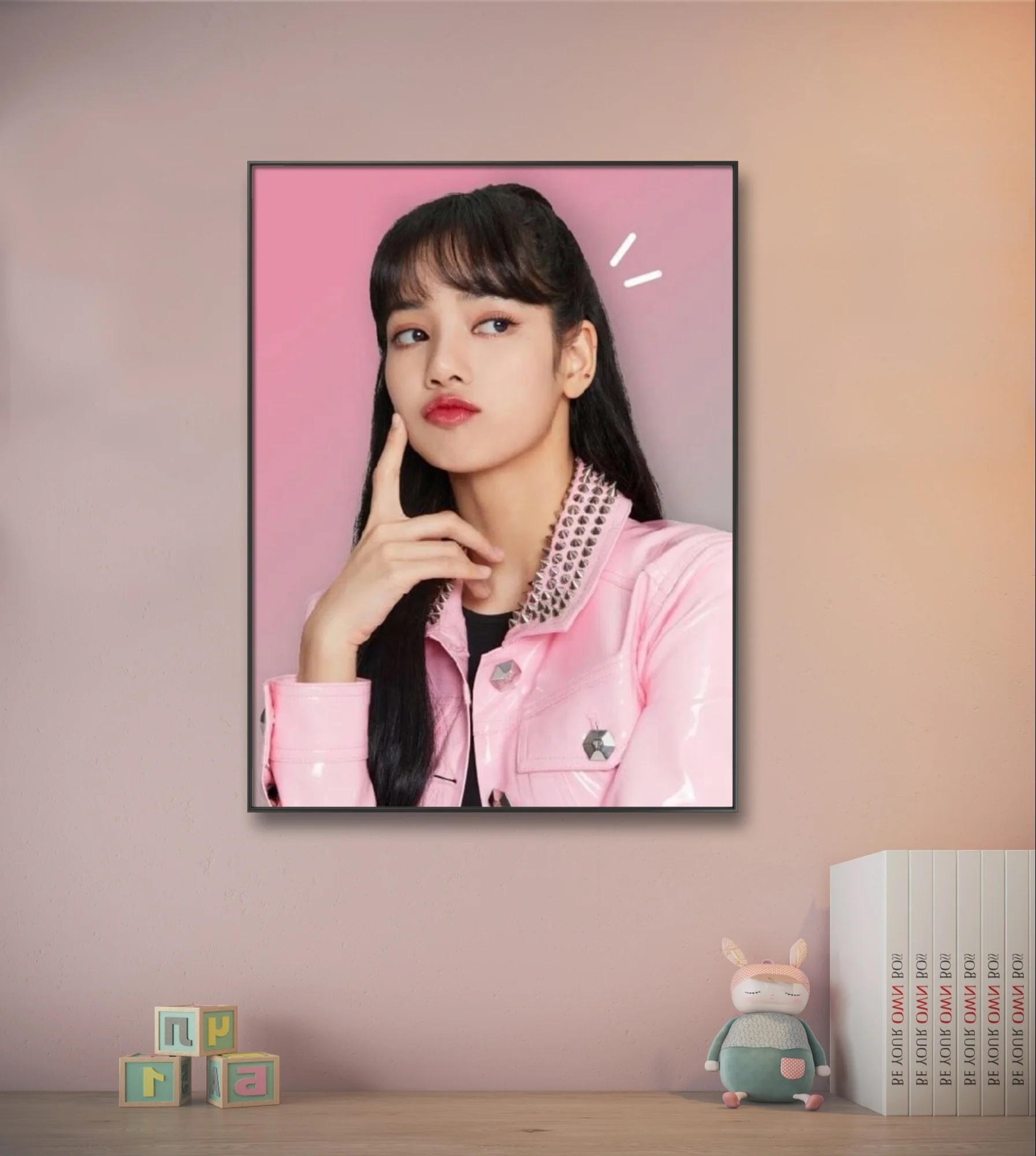 Kpop Singer Diamond Painting Kit Lisa Handmade Diamond Embroidery Cross Stitch Black Fan Collectible Gift Home Wall Decor Mural