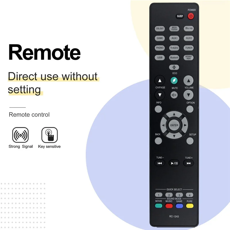 -A25M Replace RC-1243 Remote Control For Denon RC-1243 Audio/Video Receiver