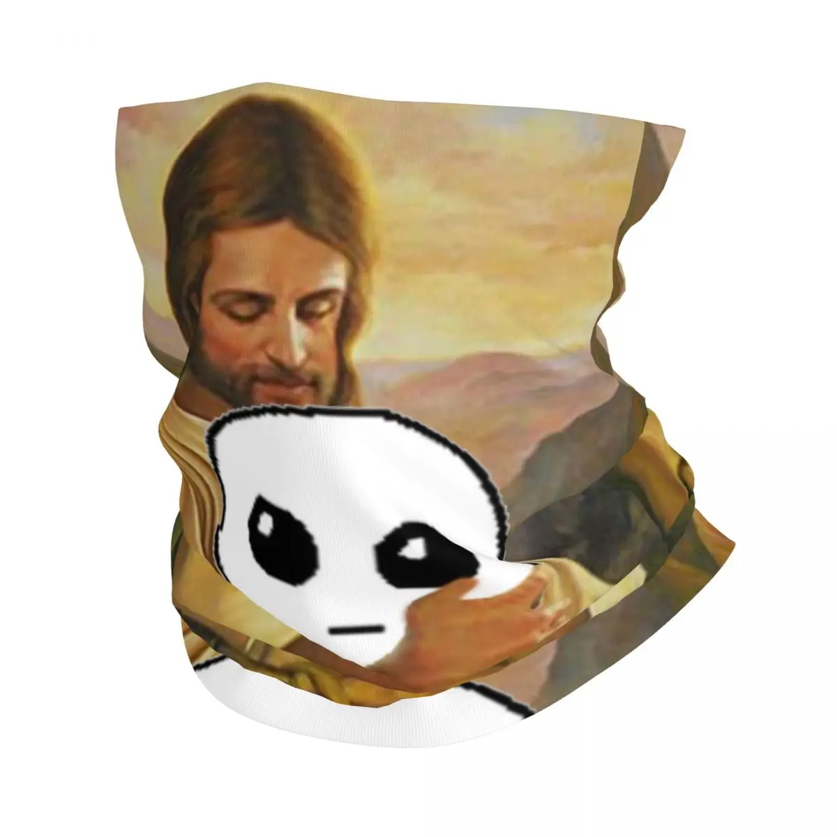 Бандана на шею для мужчин и женщин, зимний лыжный шарф для походов с иипом на лицо с изображением Человека аутизма и Иисуса