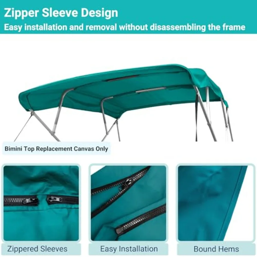 4 القوس بيميني العلوي استبدال غطاء 10 أقدام طويلة دائم البحرية الصف قماش الشمس الظل قارب المظلة للخارجية المائية حماية