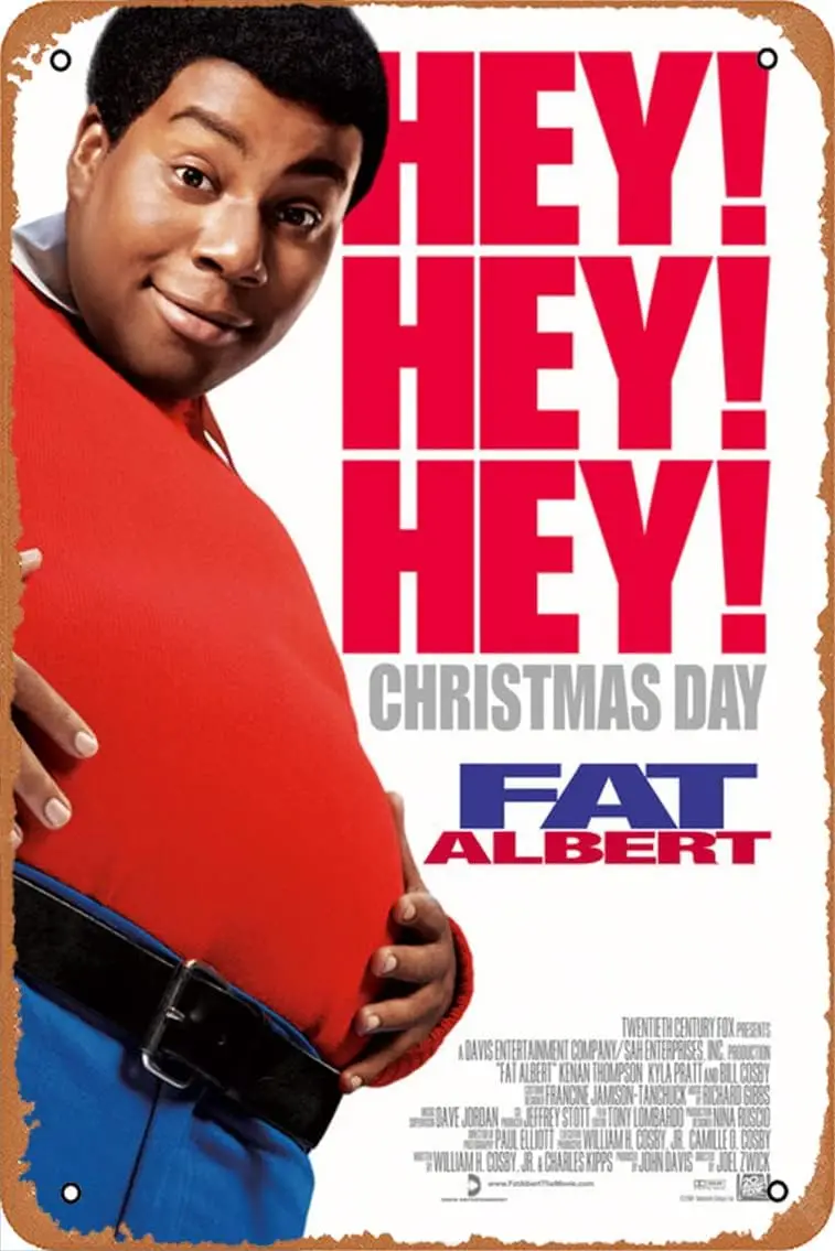 Ysirseu Fat Albert (1 of 2) Hey! Hey! Hey! 2004 Vintage Metal Tin Sign 12 x 8 Inches Poster Movie Poster 8 x 12 Inch