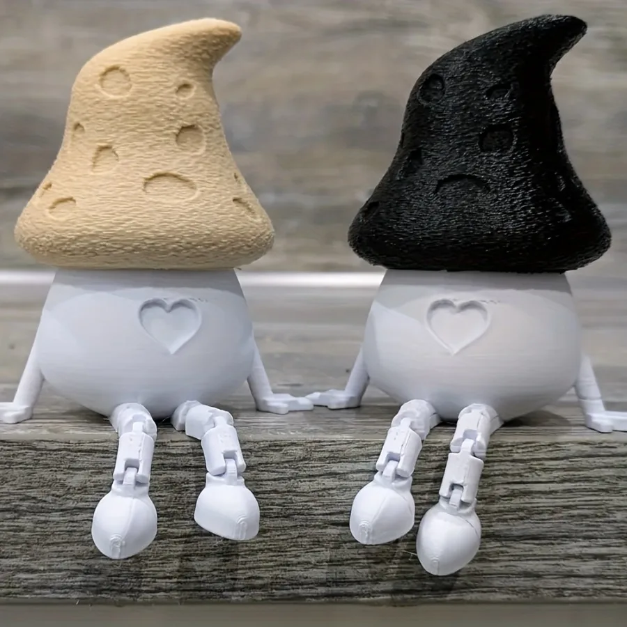 3D Printing Movable Mushroom Rack Ornaments, Ice Cream Tube Mushroom Statues, Fashionable and Creative Movable Ornaments