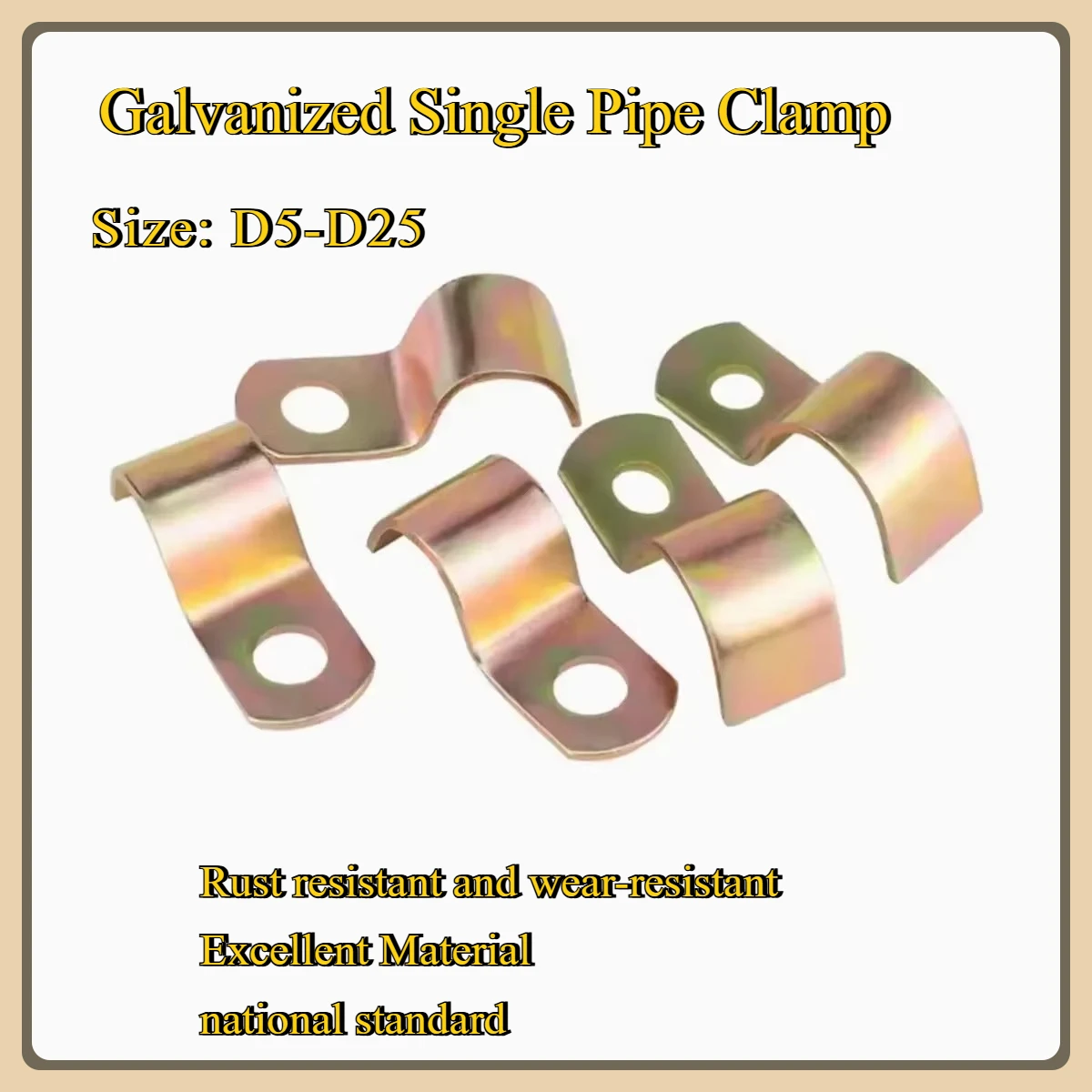 P-Type Single-Sided , Half Code Single Hole Saddle Clamp, Instrument Pipe Clamp, Galvanized Single Pipe Clamp
