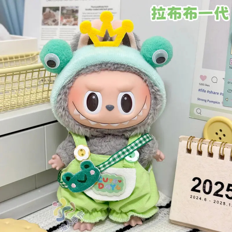 10cm Cotton Doll Clothes Little Frog Series Outfit Set Cute Frog Prince Suitable For 17cm Labubu No Attribute Clothing