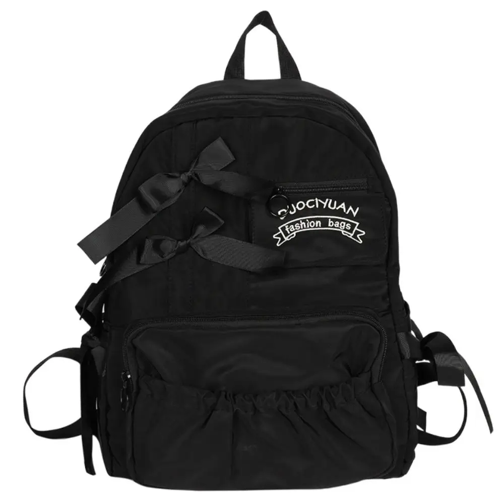

Creative Flower Bow Backpack Canvas College Style Students School Bag Travel Bag Large Capacity Canvas Shoulders Bag Girls
