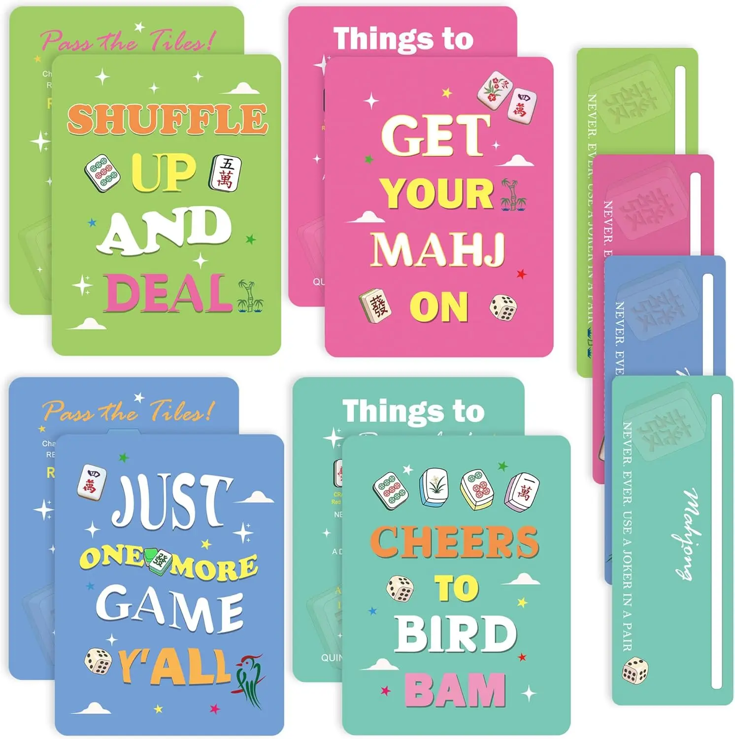4 Pcs Mahjong Line Finder+4pcs Mahjong Shuffle Tile Card Mahjong Accessories for Beginners Players Lovers Travel Parties