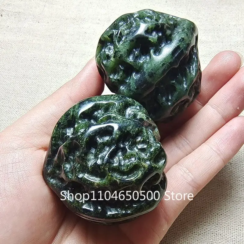 

Tibetan Jade Herbal King Stone Walnut Hand Handle Magnetic Therapy Hetian Pair