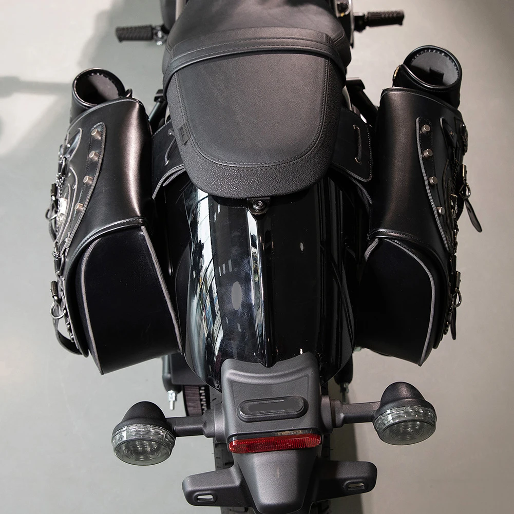

Пара мотоциклетных сумок на сиденье, большая вместимость, в стиле панк, водонепроницаемые, ретро-сумки для мотоциклов, подходят для различных моделей
