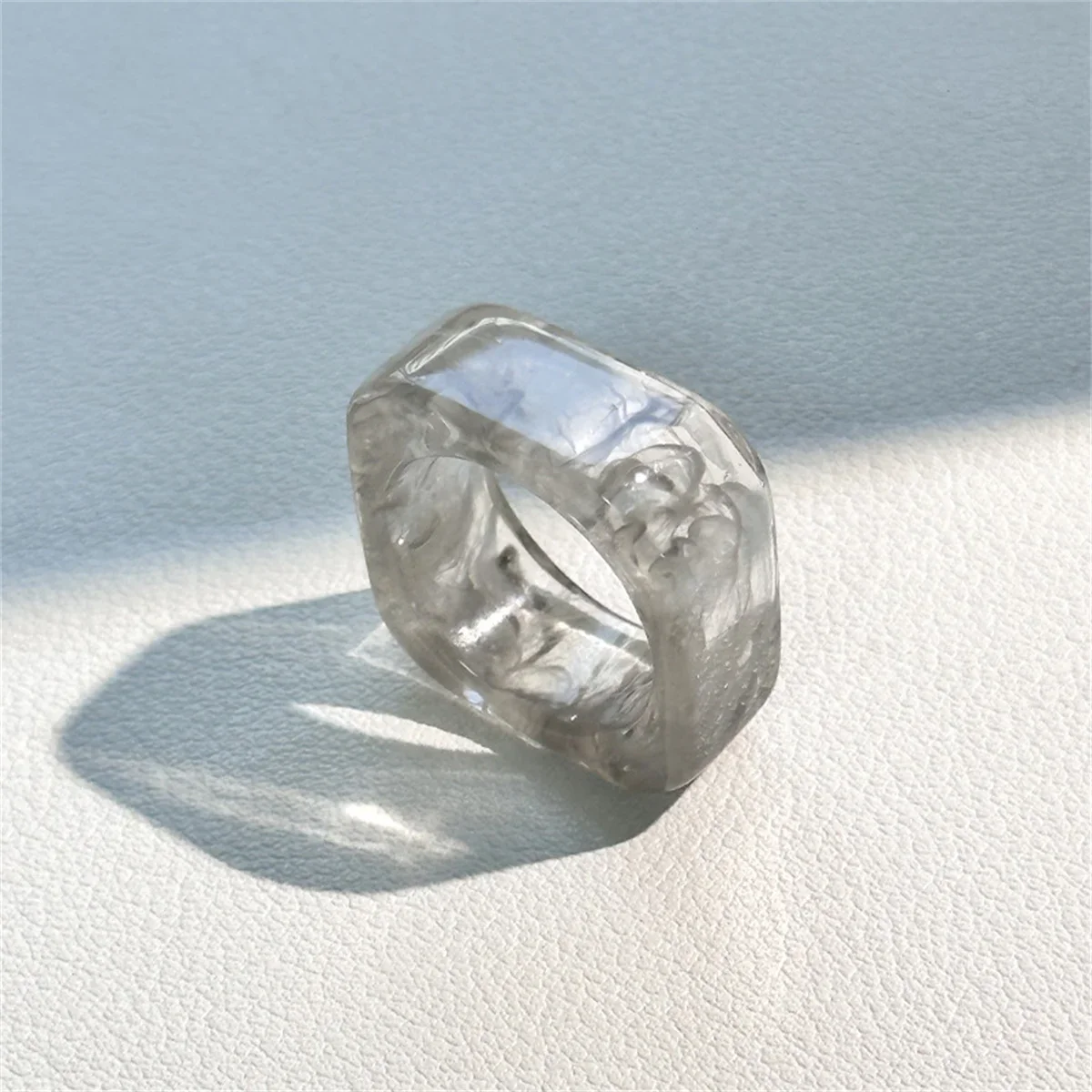 Square Resin Rings Aesthetic Acrylic Ring Women Cute Stackable Ring Minimalist Statement Jewelry Ornament Finger Ring Gift