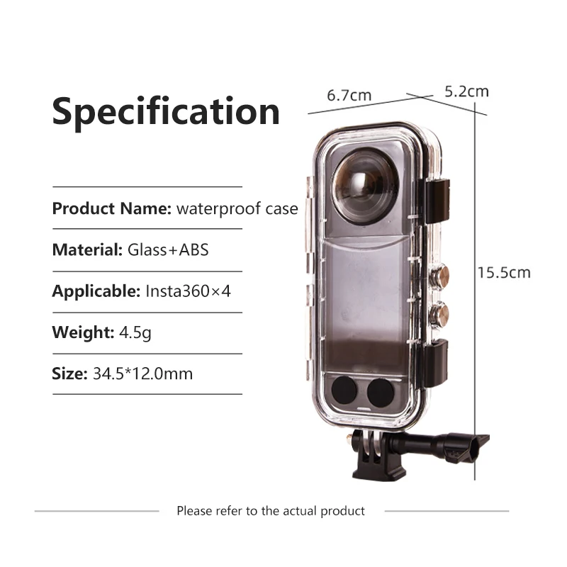 Dive Case for Insta360 X4 Waterproof Case Housing Underwater 60m Protector Invisible 360° Fully Diving Shell Camera Accessories