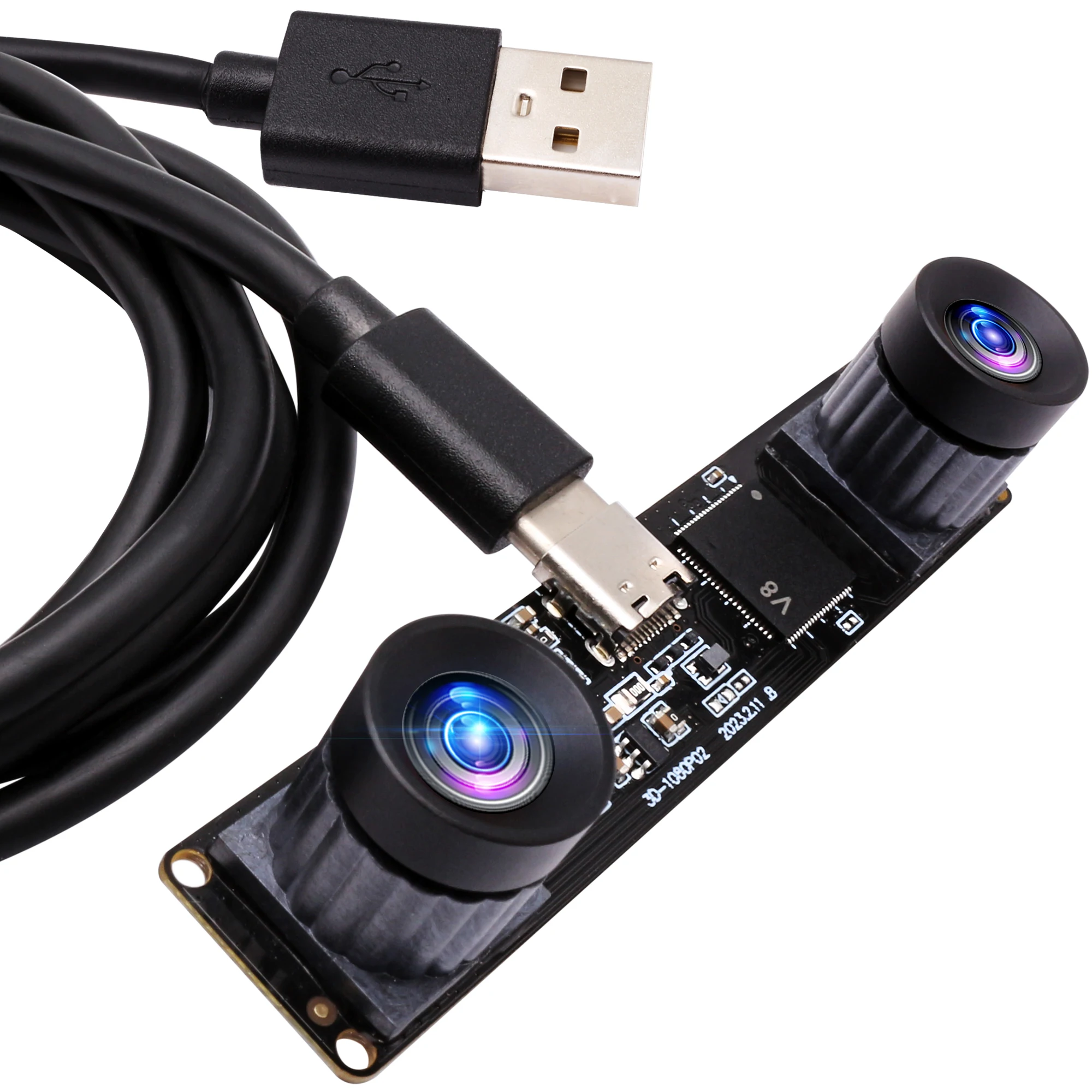 ELP 4MP Dual Lens Synchronous USB Camera Module High Speed 1080P 60fps Mini Light Burning Camera for Computer