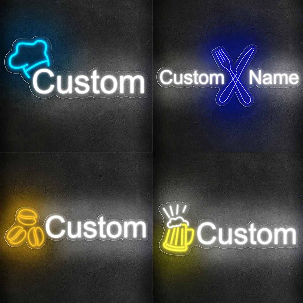 Custom Neon Sign Business Decor Led Light Advertising Logo Sign for Coffee Bar Restaurant Beer Sign Room Decoration Neon Signs