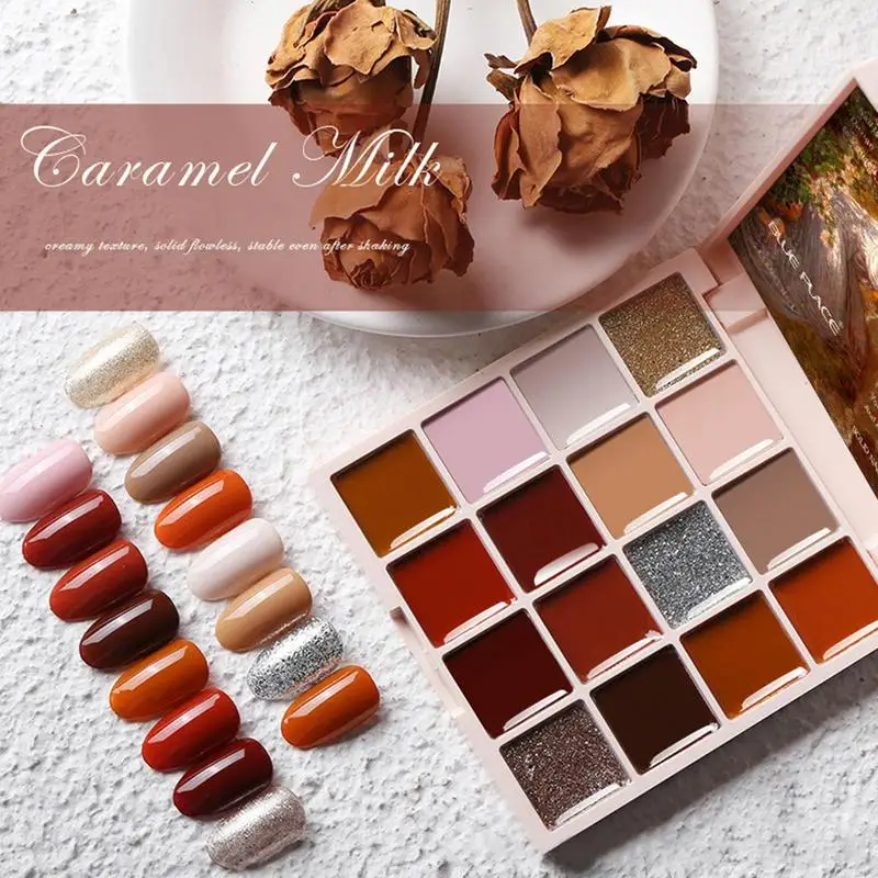 Solid Gel Polish Palette 16 Farben Solid Gel Polish Palette Set Pudding Gel Nagellack Kit Nail Art Lack Set für Nagellack