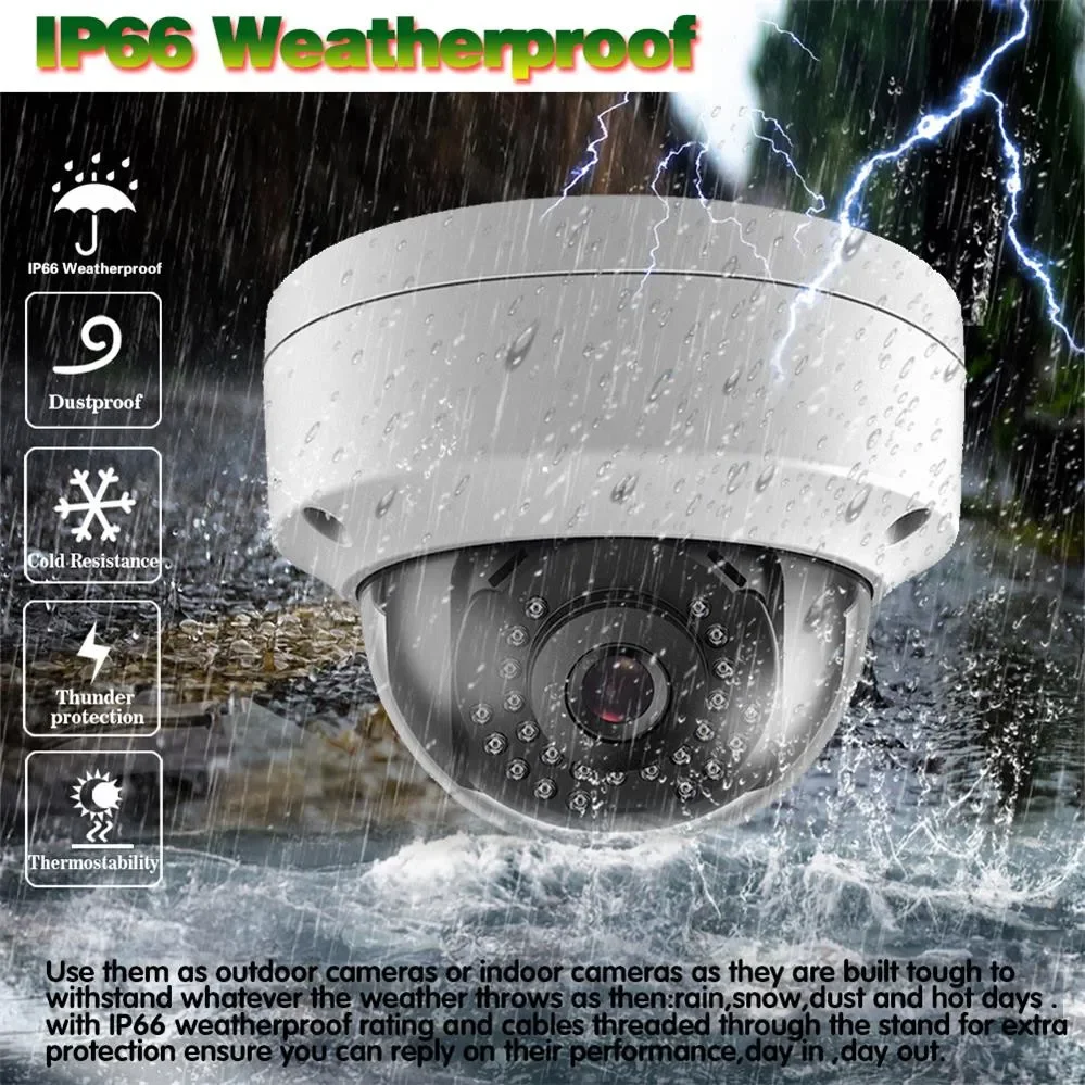 8MP Wired CCTV POE Dome Security Camera System Outdoor Waterproof IP Video Surveillance Camera 4K Motion Detection IP Cam H.265